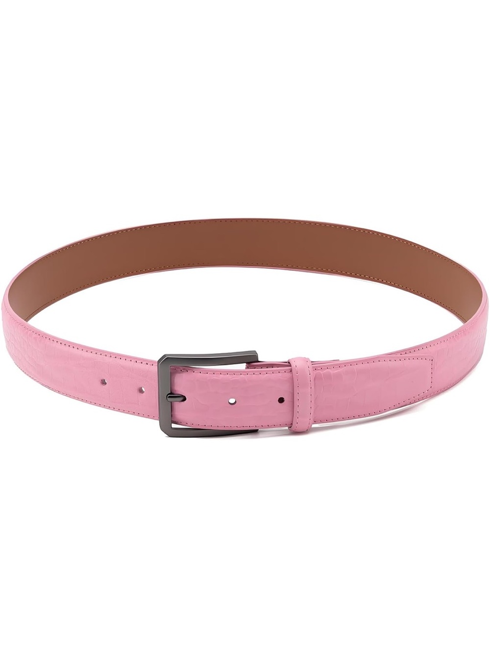 Classic Pink Leather Men's Belt